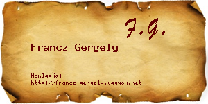 Francz Gergely névjegykártya